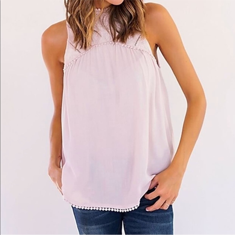 Blush lace top